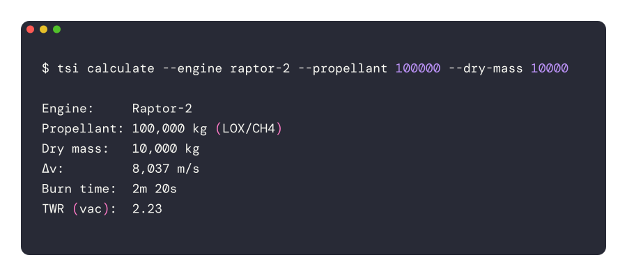 TSI single-stage calculation